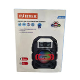 Box of a portable USB/TF Speaker system with LED lights on a white background